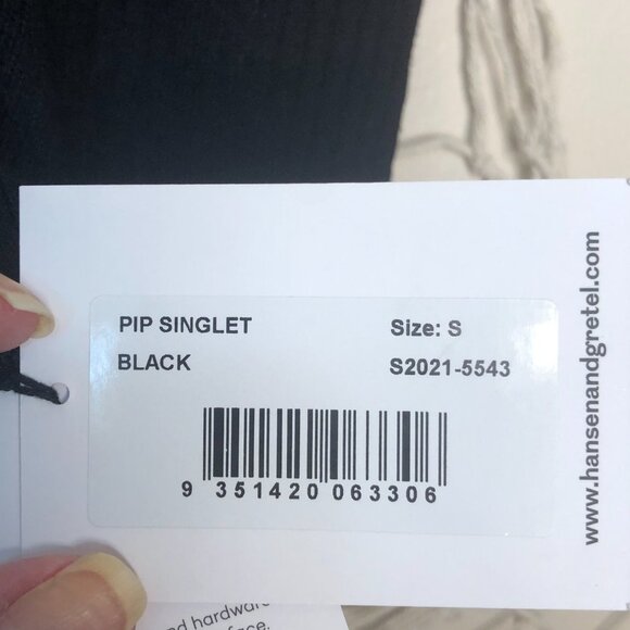 HANSEN & GRETEL Pip Singlet in Black S NWT - Picture 10 of 15